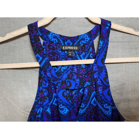Express Shirt Womens Extra Small Blue Purple Geometric Tank Top Ladies. - Picture 2 of 8